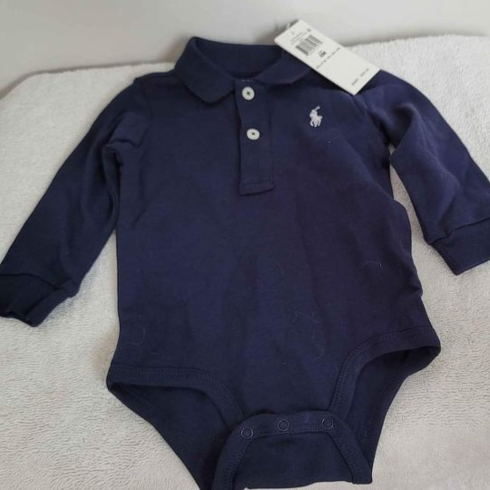 Polo Bodysuit Onesie - Long Sleeves